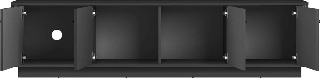 TV skrinka Vesper 4D 187 cm - čierna / čierne úchytky