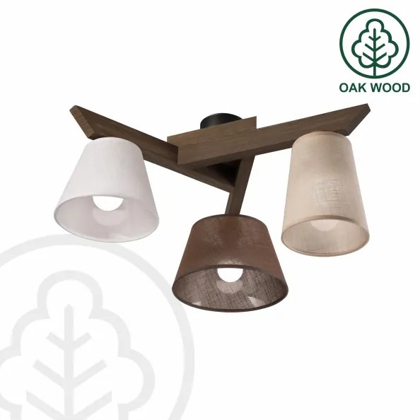 Brilagi - LED  Prisadený luster ANTHONY 3xE14/40W/230V dub orech