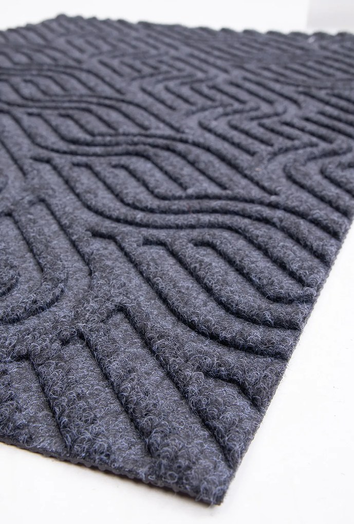 Textilná rohožka EMBOSSED T-004 TMAVOSIVÁ rozmer: 43x75 cm