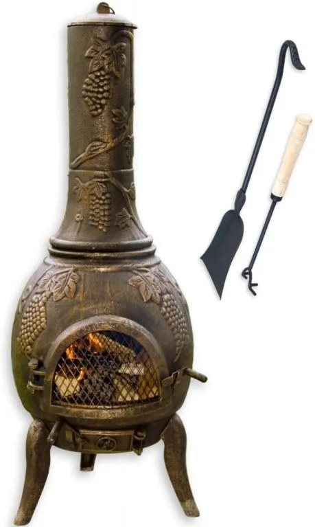 TERA Vonkajší záhradný kozub zliatina 120 cm - bronz