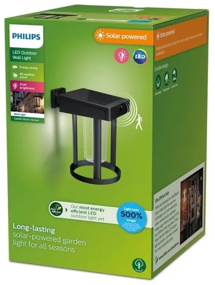 Philips - LED Solárne nástenné svietidlo so senzorom CAMILL LED/1,4W/3,7V IP44
