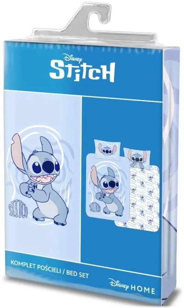 Bavlnené posteľné obliečky Stitch v modrej farbe pre chlapcov - 100% bavlna - 70 x 90 cm + 140 x 200 cm