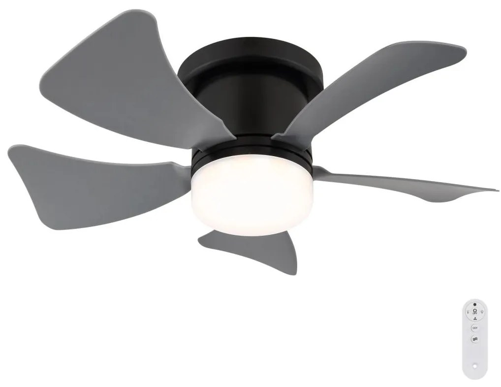 Globo 03609A - LED Stmievateľný stropný ventilátor HINES LED/10W/230V + DO šedá