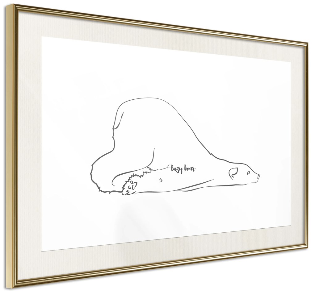 Artgeist Plagát - Lazy Bear [Poster] Veľkosť: 90x60, Verzia: Čierny rám