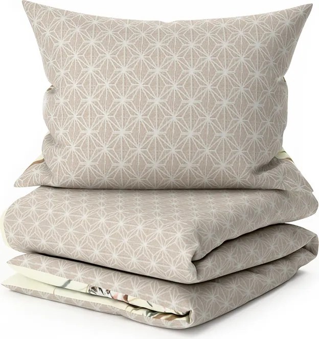 Obojstranné obliečky DUO SENSE SANDORA krémové + obliečka na vankúšik 40x50 cm ZDARMA Rozmer obliečky: 70 x 90 cm | 140 x 200 cm