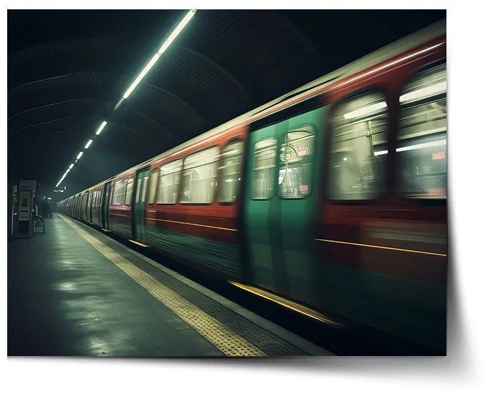Sablio Plagát Metro na tmavej stanici - 90x60 cm