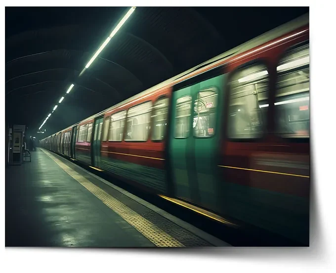 Sablio Plagát Metro na tmavej stanici - 90x60 cm