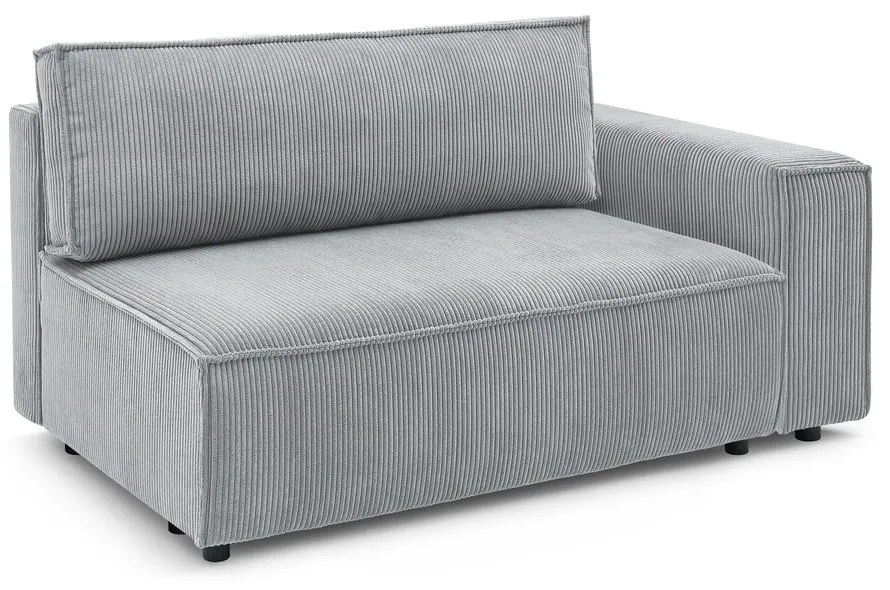 Svetlosivý menčestrový modul pohovky (pravý roh) Nihad modular – Bobochic Paris