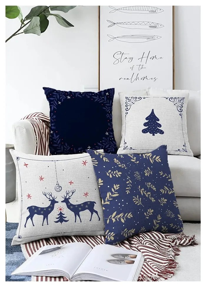 Vianočné obliečky na vankúše v súprave 4 ks 55x55 cm Merry Christmas - Mila Home