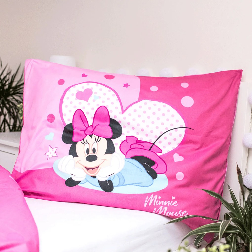 DETSKÉ OBLIEČKY Z MIKROVLÁKNA MINNIE 140X200 CM, 1 KS 70X90 CM VZOROVANÉ
