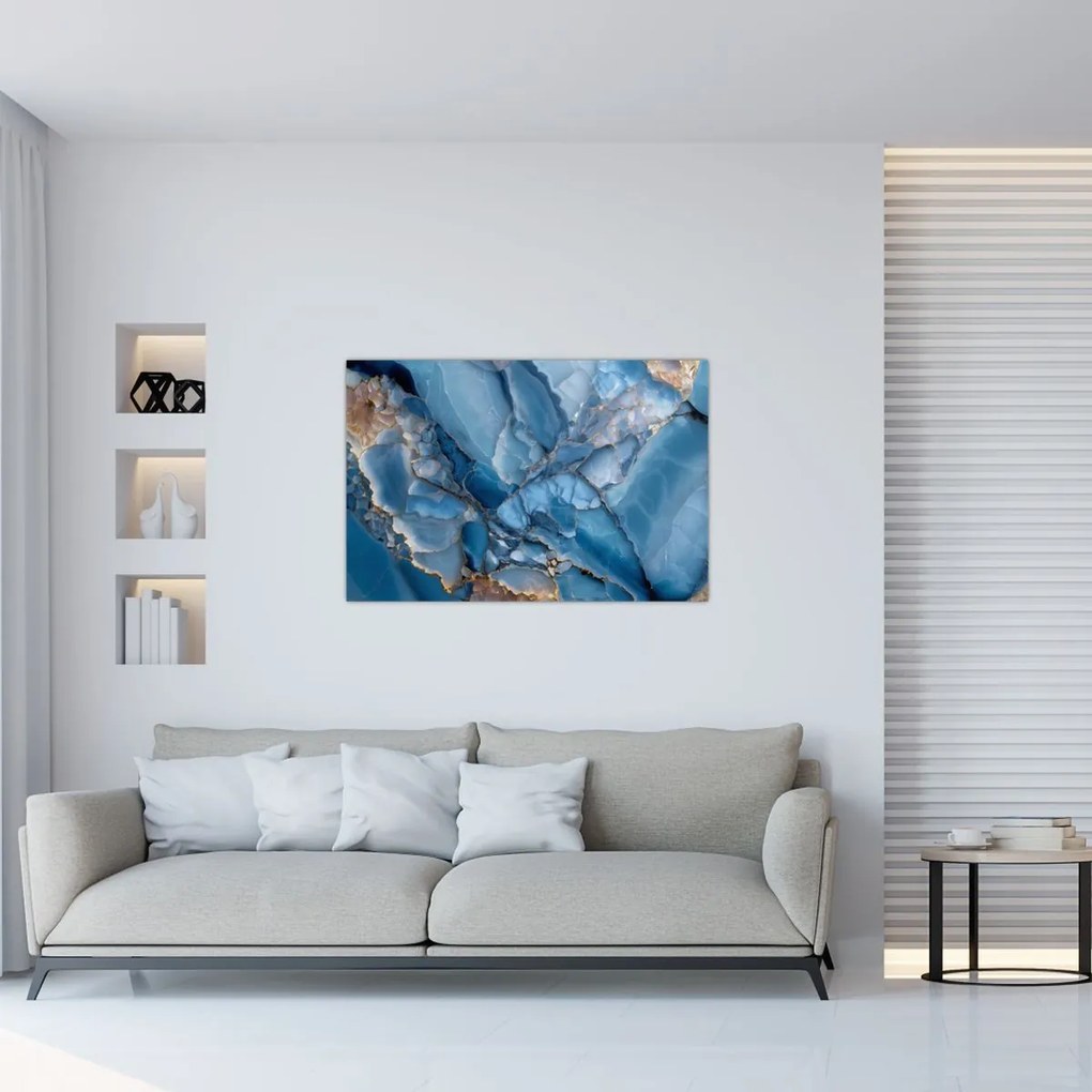 Obraz - Modrý členitý mramor (90x60 cm)