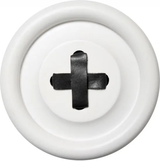 HK living Drevený vešiak Button White/black 18 cm