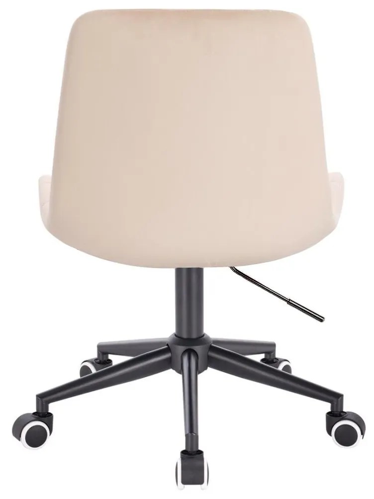 LuxuryForm DESIGN Stolička PARIS VELUR na čiernej podstave s kolieskami - krémová