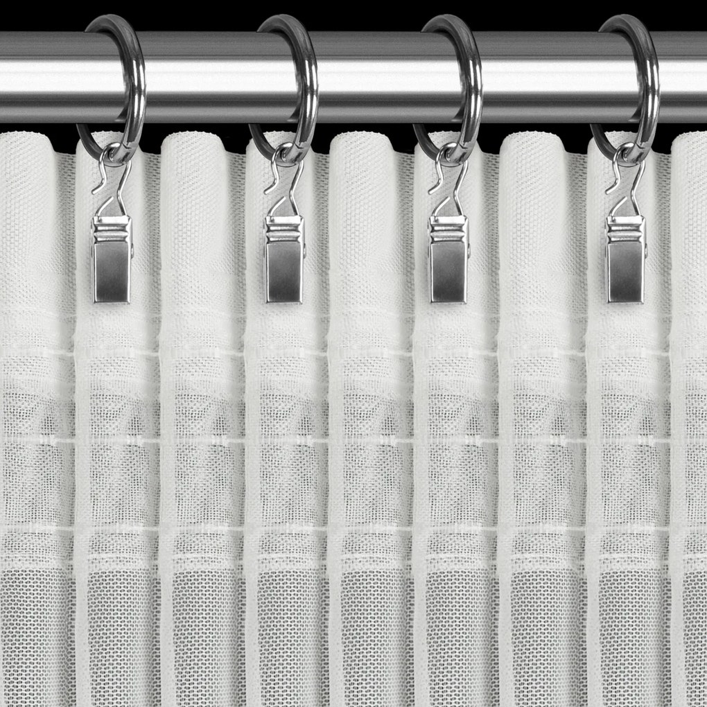 ZÁCLONA NA PÁSKE EVA MINGE ROSES4 350X160 CM BIELA