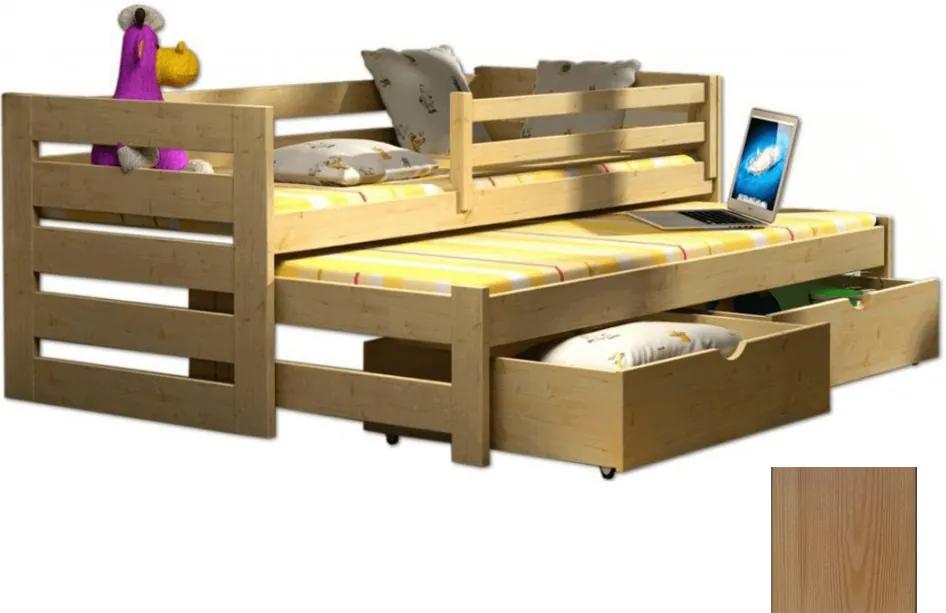 FA Detská posteľ Veronika 7 (180x80 cm) s prístelkou Farba: Dub