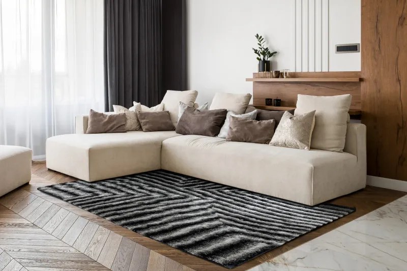 Dywany Łuszczów, Kusový koberec Flim 010-B3 grey, 160x220, šedá, obývacia izba