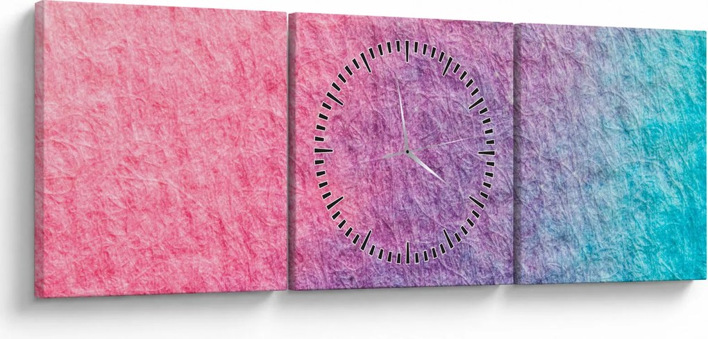 Obraz farebné textúry (s hodinami) (90x30 cm)