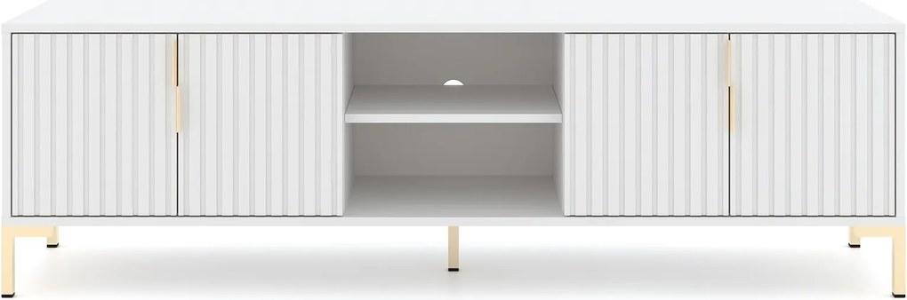 TV stolík Flinn 165 cm biely/zlatý