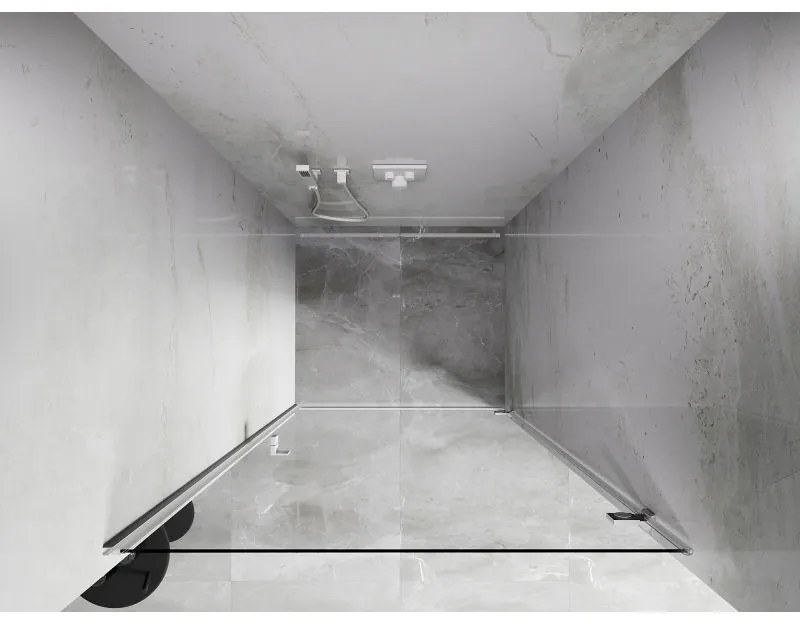 Mexen, Mexen Lunar-B výklopné pravé sprchové dvere 95 cm, transparentné, biele - 832-095-000-20-00-P