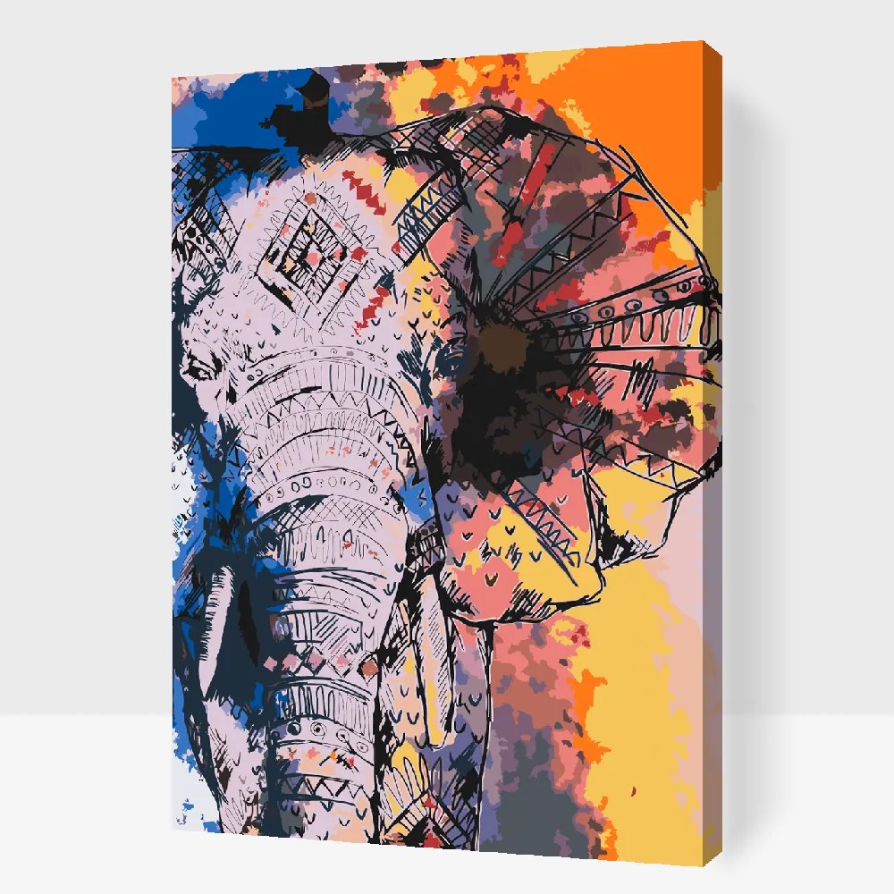 Gario Maľovanie podľa čísel Slon africký Rozmery: 80 x 120 cm, Rámovanie: S vnútorným rámom