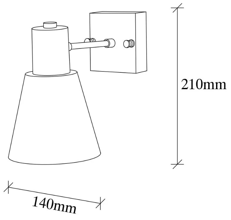 Nástěnná lampa Funnel zlatá