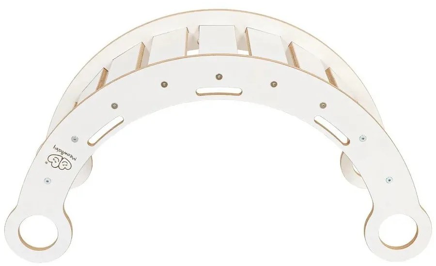 Biela hojdačka z borovicového dreva 39x75x38 cm Montessori – Meowbaby