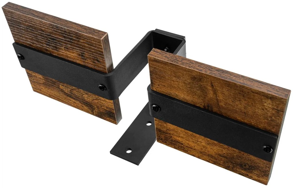 Loftový stojan na kvety FERNANDO RUSTIC čierny/dub