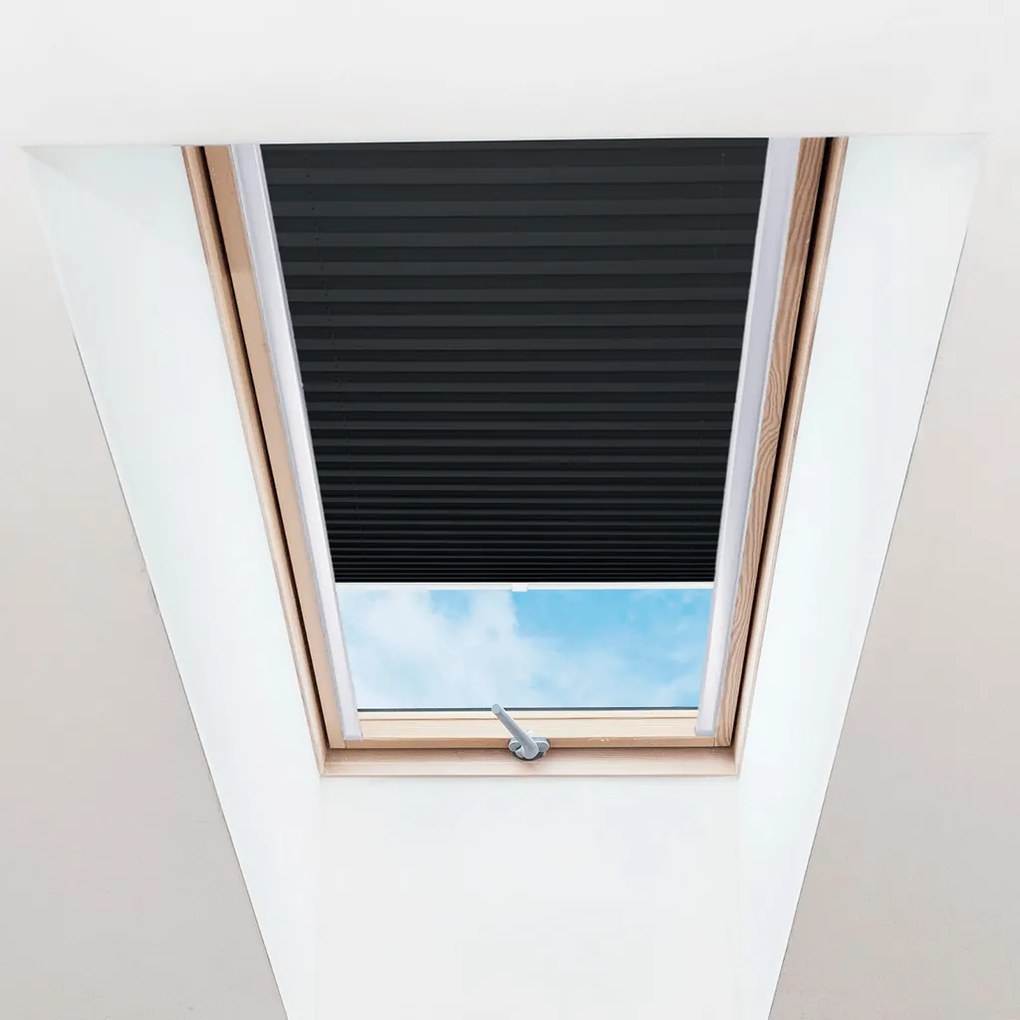 FOA Plisé roleta na strešné okná, Priesvitná, Čierná, P 012 , 90 x 50 cm