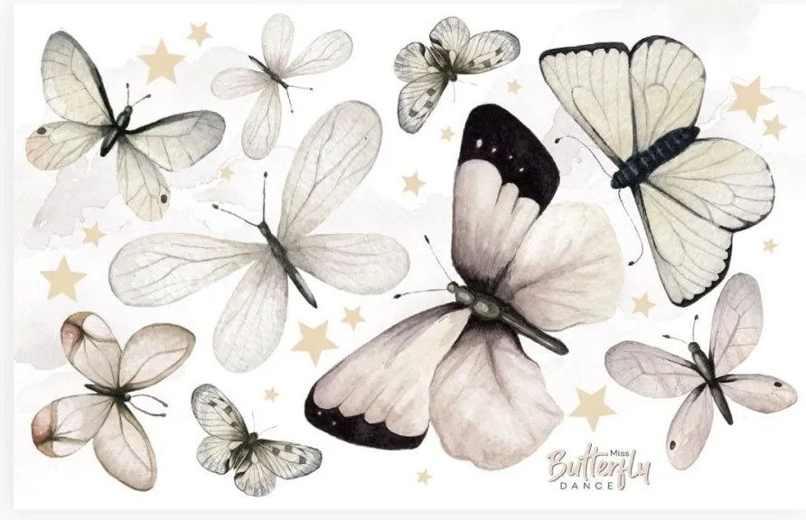 Samolepka do detskej izby motýlí tanečný set L