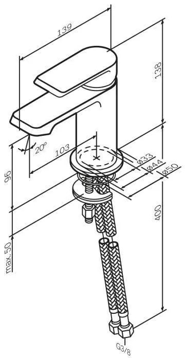 Umývadlová batéria AM.PM Flash FNA02122 jednopáková, čierna