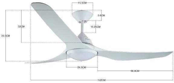 Lucci air 213096 - LED Stropný ventilátor MARINER LED/15W/230V biela + DO