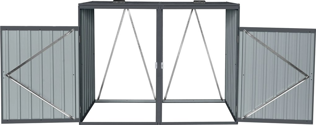 Prístrešok na 2 smetné koše BestBerg BBTS-MK2 / 1,3 m² / 160 × 80 × 122 cm / antracitová