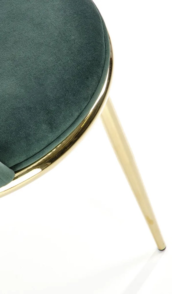 Jedálenská stolička K460 - tmavozelená / zlatá