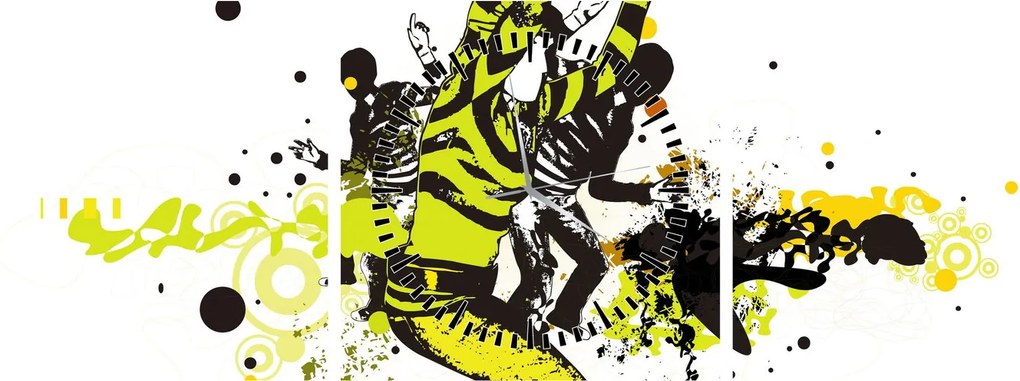 Obraz - Street dance (s hodinami) (90x30 cm)