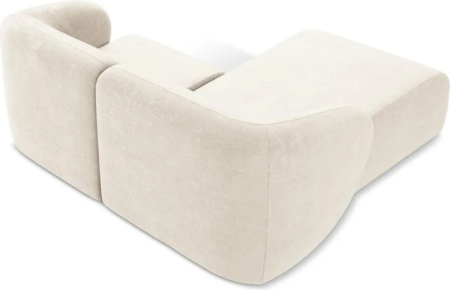 Béžová ženilková rohová pohovka (ľavý roh/s leňoškou) Lani – Makamii