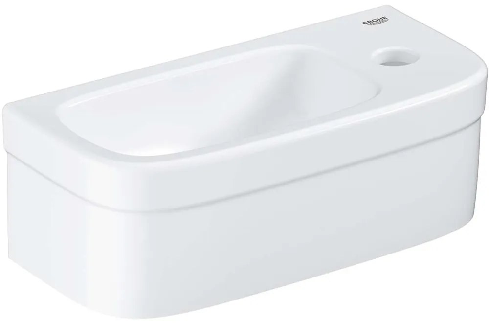 GROHE Euro Ceramic závesné umývadielko s otvorom vpravo, bez prepadu, 370 x 180 mm, alpská biela, 39327000