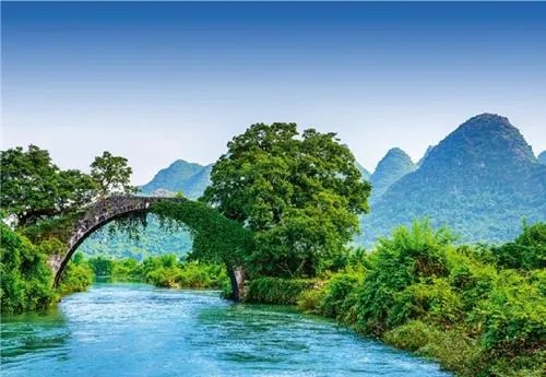 Vliesové fototapety, rozmer 368 x 254 cm, most cez rieku v Číně, W+G 5031-4V-1