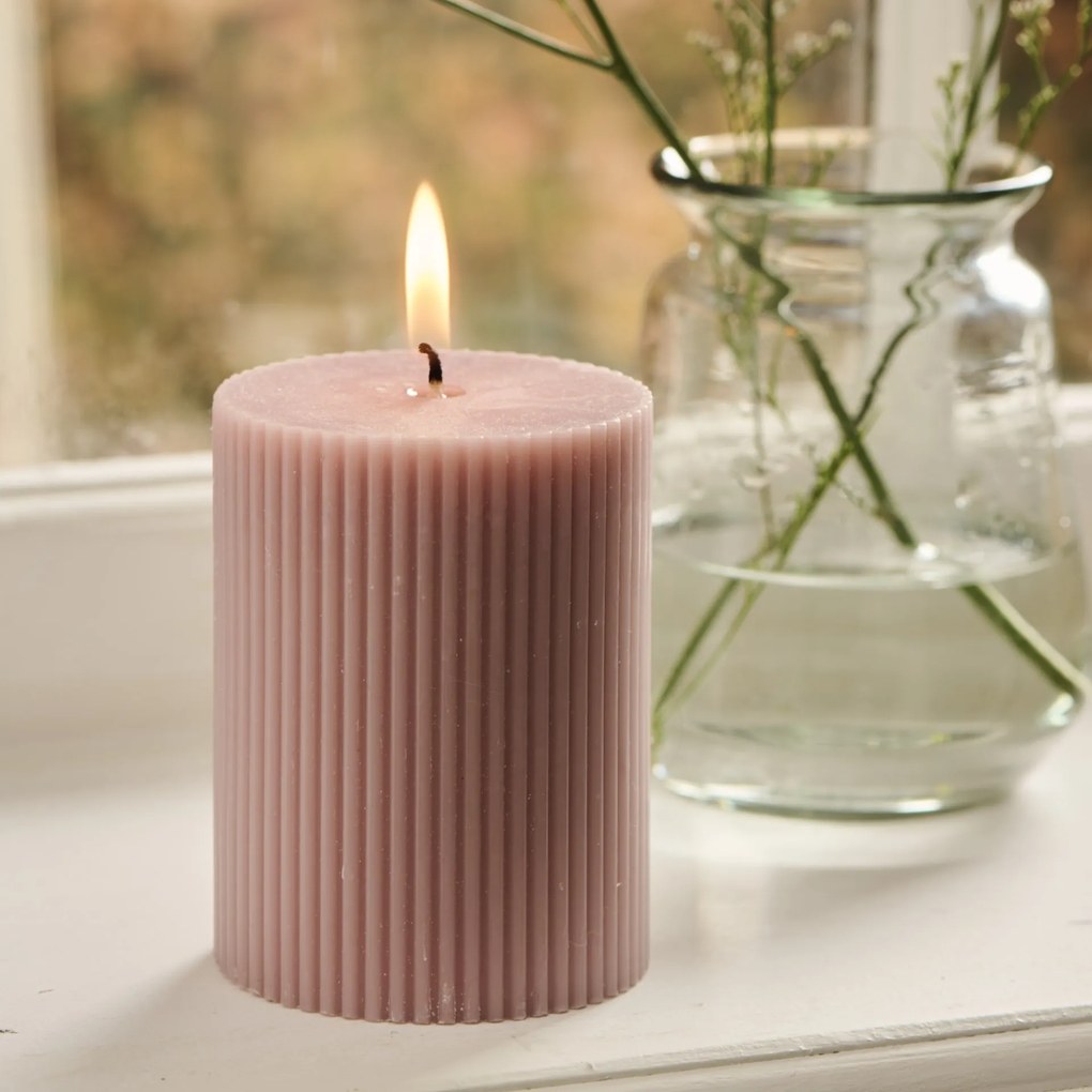Ib Laursen Sviečka Grooved Rose Malva