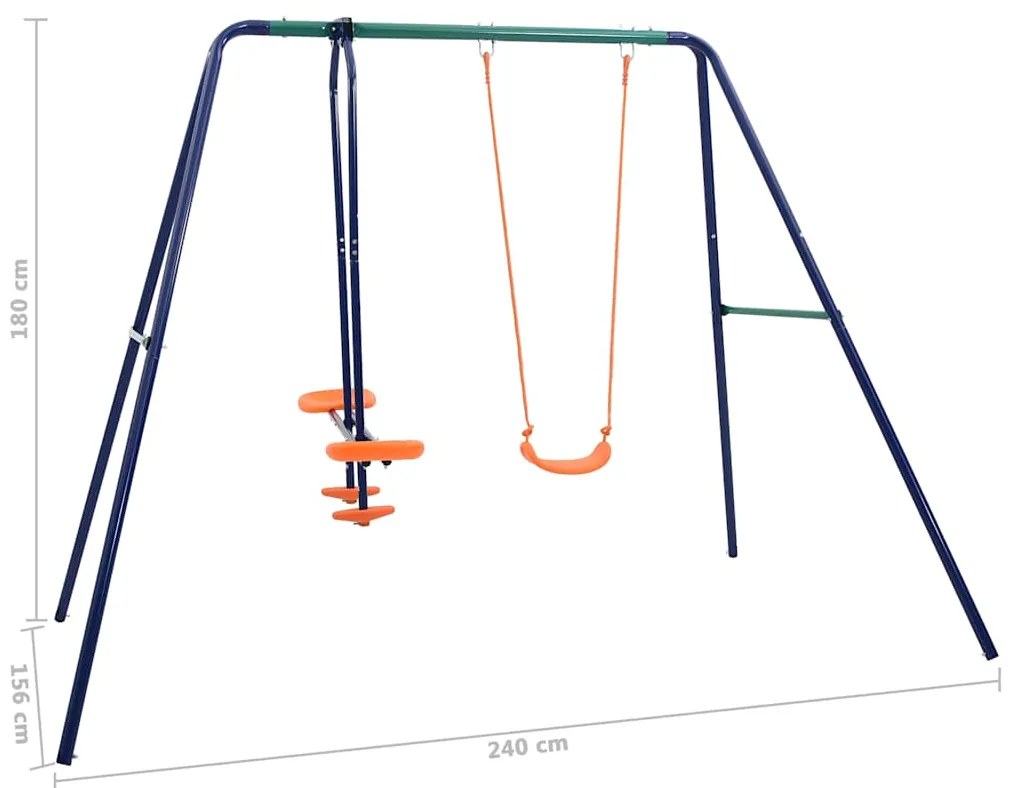 Súprava hojdačiek s 3 sedadlami oceľová
