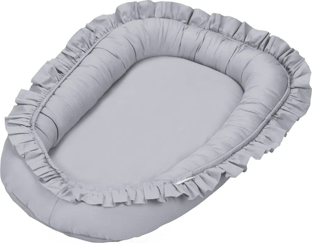 Saténovo bavlnené hniezdo pre bábätká šedá