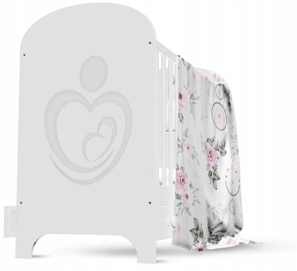 Detské bavlnené obliečky do postieľky 120x90 cm BABYMAM PREMIUM - Lapače snov a kvety