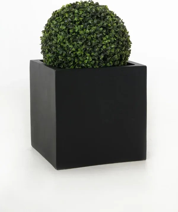 Kvetináč BLOCK, sklolaminát, 30x30x30 cm, antracit