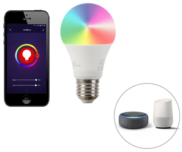 Inteligentné stropné svietidlo oceľ 31 cm vrátane WiFi A60 IP44 - Yuma
