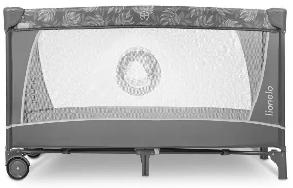 Lionelo - Cestovná postieľka FLOWER Grey Stone
