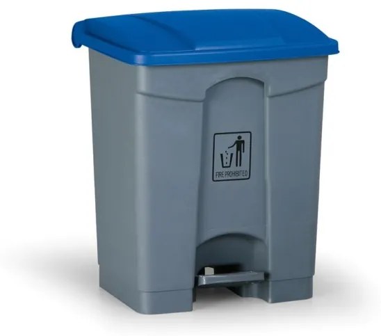 Nášľapný viacúčelový kôš na odpadky 45 litrov, 390 x 360 x 590 mm, modrá