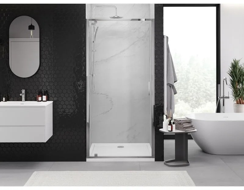 Mexen Exo, 1-krídlové sprchové dvere do otvoru 95 cm, 6mm číre sklo, chrómový profil, 8181-095-000-01-00