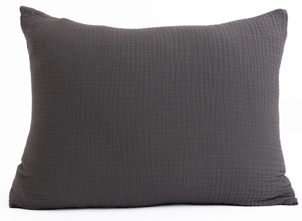 Mušelínová obliečka na vankúš 50 x 70 cm - Alexia tmavosivá