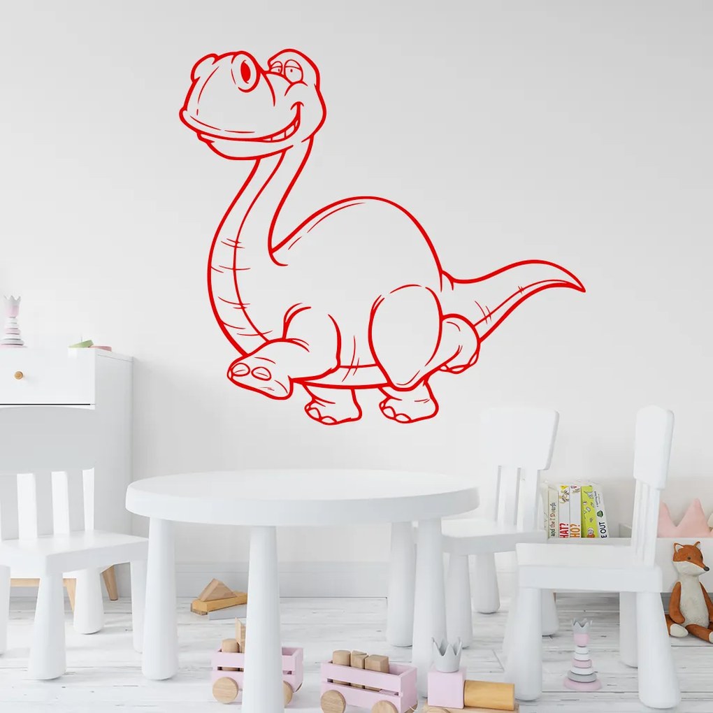 Veselá Stena Samolepka Brontosaurus Farba: oranžová, Veľkosť: 100 x 93 cm