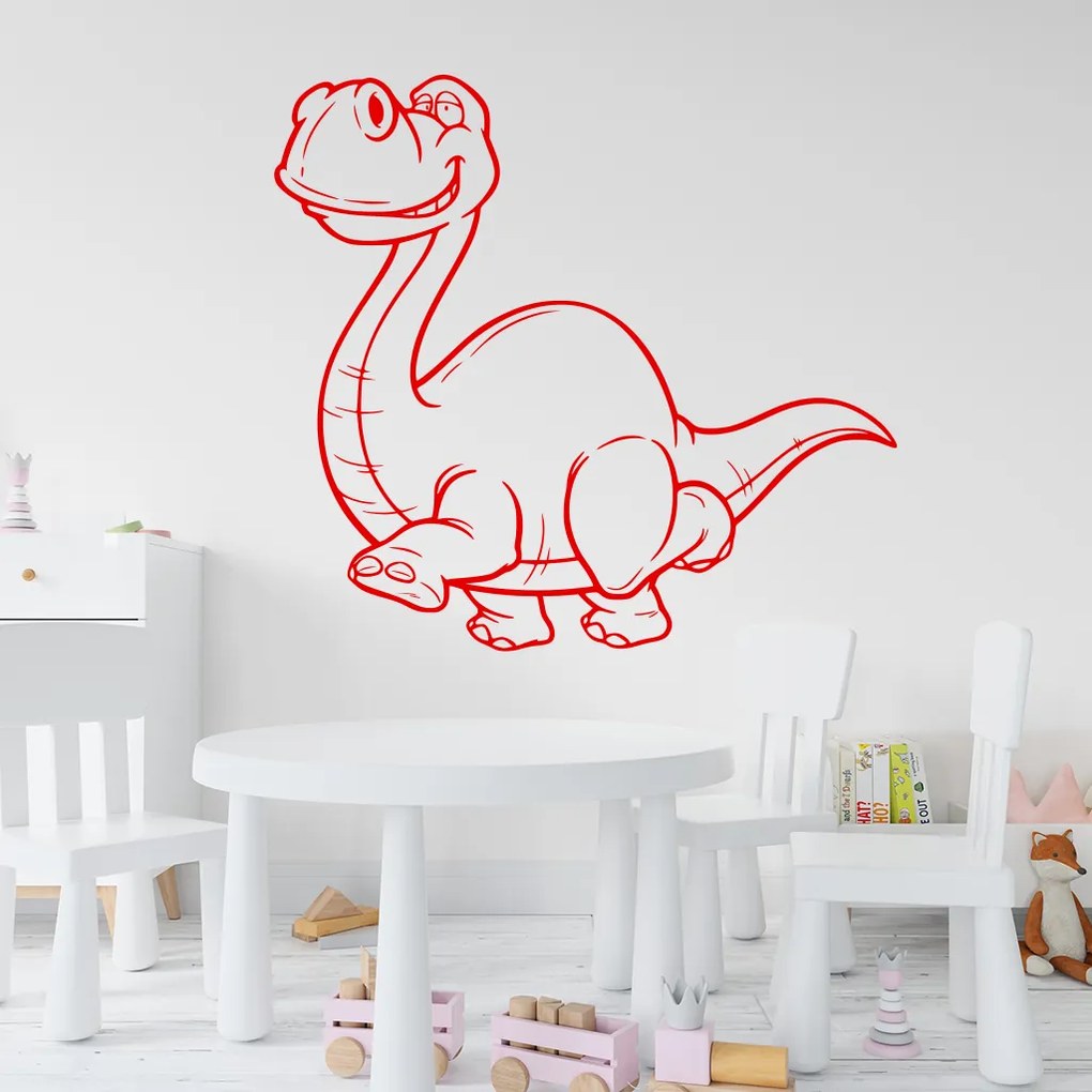 Veselá Stena Samolepka na stenu na stenu Brontosaurus Farba: černá