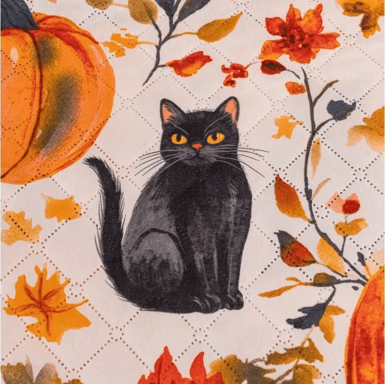 Prehoz na posteľ CATS AND PUMPKINS, farebný Rozmer: 220 x 240 cm